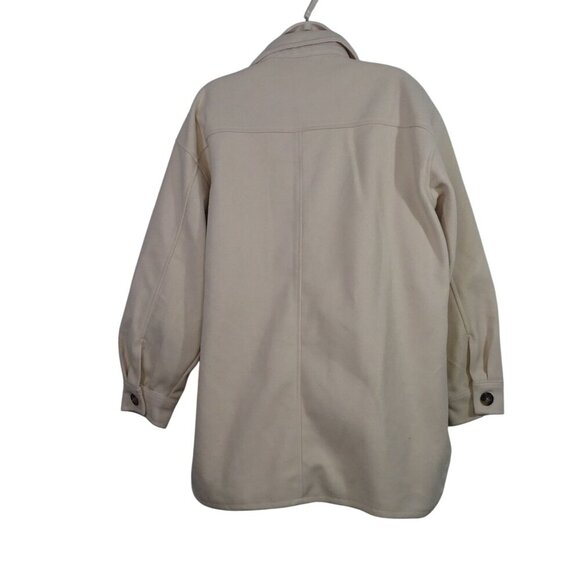 Forever 21 Beige Collared Button Up Jacket With Pockets Women Size M Lined - Picture 5 of 10